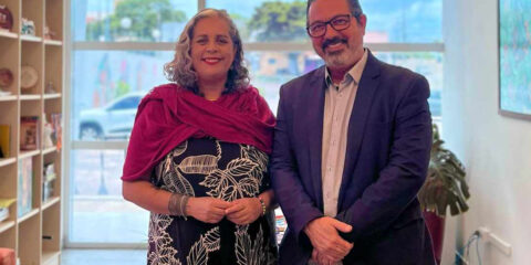Na sequência: Mary Land Brito(Secretaria de Estado da Cultura) e Luiz Gomes (Diretor Jurídico da San Martini Films). Imagens: Gabriel Henrique e arquivos da San Martini Films.