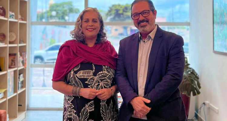 Na sequência: Mary Land Brito(Secretaria de Estado da Cultura) e Luiz Gomes (Diretor Jurídico da San Martini Films). Imagens: Gabriel Henrique e arquivos da San Martini Films.